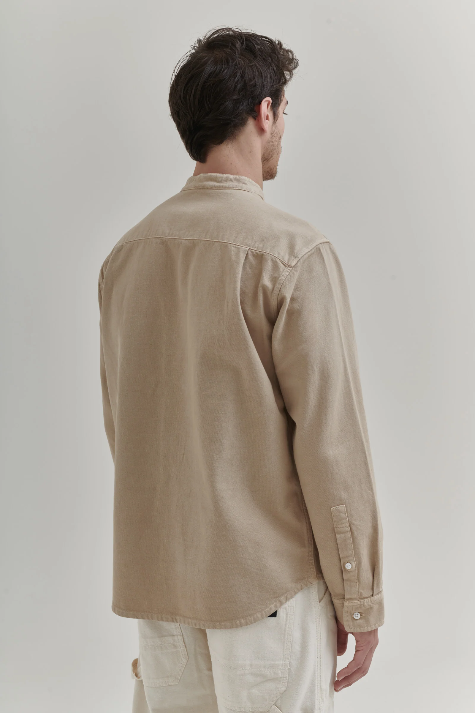 STAND UP COLLAR SHIRT KHAKI - Image 4